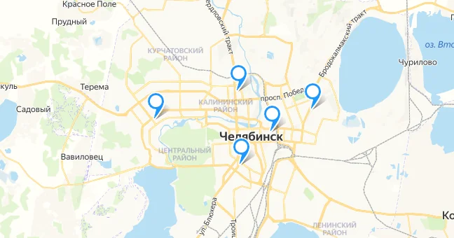 Карта пунктов приёма анализов LabScan в Челябинске